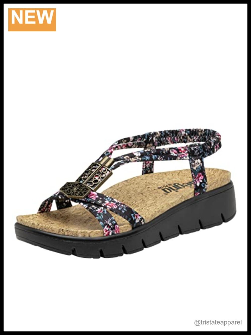Platform Slingback Sandal With Adjustable Buckle Satin Straps